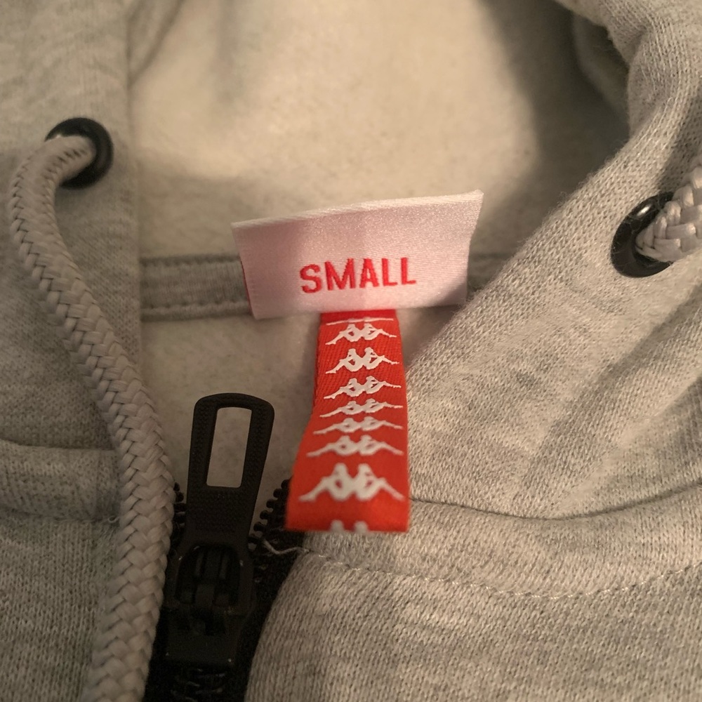 Grey Kappa Zip Up Hoodie